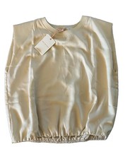 Skies Are Blue Women’s Crewneck Pullover Sweatshirt Cream Raglan Sleeve M picture