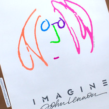 ORIGINAL 1988 JOHN LENNON SELF PORTRAIT ART IMAGINE MOVIE POSTER RARE picture