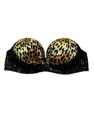 Victoria's Secret Miraculous Leopard Strapless Bra 34B Vintage 2011 picture