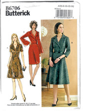 Butterick Misses Buttoned Dress w/Fitted Bodice Sewing Pattern B6706 Size 6-14 picture