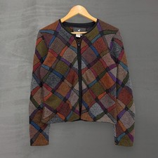 Vintage Peruvian Connection Cardigan Multicolor Alpaca Retro Zip Sweater Medium picture