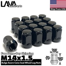 20x Black 14x1.5 Conical Lug Nut Fit Jaguar Land Rover Steel &Aftermarket Wheel picture