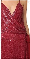 NWOT Diane Von Furstenberg BRENNDA SURPLICE V-NECK SEQUINED GARNET DRESS sz 6 picture