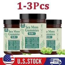 16 IN 1 Organic Sea Moss Gummy Irishmoss Extract 6000Mg Green Apple Flavor US picture