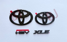 New 2025-2027 Toyota Logo Camry HEV XLE OVERLAY Gloss Black Front Rear Emblems picture