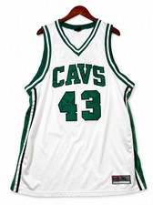 Vintage Cleveland Cavaliers 90s NBA Basketball Jersey 43 XL White Green Nike picture