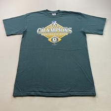 Vintage Oakland Athletics T-Shirt Mens Large Green Majestic Baseball Champs 2000 picture