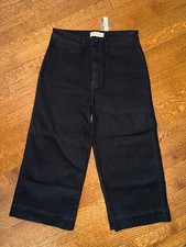 NWT Madewell Emmett Wide Leg Crop Pants - Black - Size 29P picture
