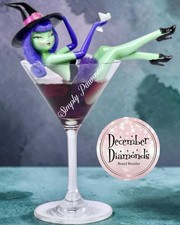 December Diamonds Purple Hair Witch Martini Glass Halloween IN STOCK BY 9/25 picture