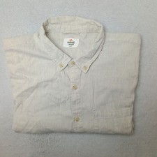 Marine Layer Shirt Mens L Beige Button-Up Cotton Relaxed California Oxford 16821 picture
