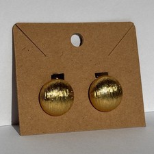 Vintage Monet Earrings - Textured Gold-Tone Round - Classy 0.75” Button Clip-On picture