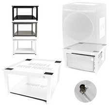 Washer Dryer Pedestal 28In 16In High 800Lb Drain Pan Hose Ez Laundry picture