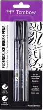 Tombow 62038 Fudenosuke Brush Pen, 2-Pack. Soft and Hard Tip Pens for Art picture
