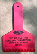 vintage  copper country ford lincoln-mercury ice scraper houghton michigan picture