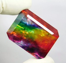 Doublet 50.70 Ct Certified Ammolite Stunning Loose Stone Heated Imitation Gem picture