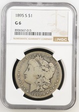 1895 S $1 Morgan Silver Dollar NGC G6 picture