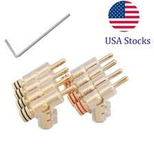 8Pcs 45 Degree Locking Banana Plug 24K Gold Plated Audio Cord Terminal Connector picture