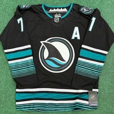 Macklin Celebrini Sharks Black Alternate Jersey Adult Size M picture
