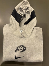 Nike Colorado Buffaloes CU Gray/Black Pullover Hoodie Sweatshirt Size Tall L picture