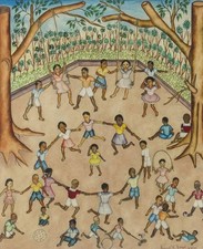 Rigaud Benoit : Children Playing : Haitian Folk Primitive Art Print picture