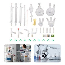 24/40 32-Piece Borosilicate Glass Distillation Kit Lab Glassware Set picture