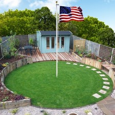20 FT Sectional Flag Pole Kit Extra Thick Aluminum Flagpole with 1 Flag 2 Rope picture