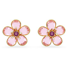 Swarovski Idyllia Earrings Flower, Pink Color, Gold Finish picture