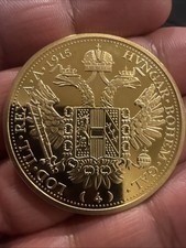 1915 Austria Gold 4 Ducat Plated Gold picture