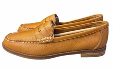 Women’s Sz 9 Sperry Seaport Penny Medium Beige  Leather Loafer Slip On STS86930 picture