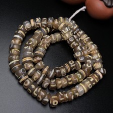 Himalayan Striped Tibetan Dzi Bead Old Agate 108 Bead String 10×6mm #B picture