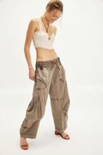Free People Onset Pants S 6 Women Cargo Mid-rise Parachute Trousers Pant 47385 picture