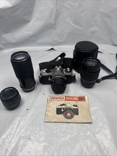Pentax ME Super SE 35mm SLR Film Camera with Three Extra Lenses And Reminder A2 picture