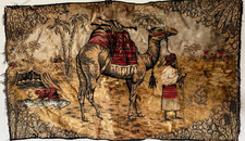 Vintage Italian Camel Desert Rug - Made in Italy 1960s Boho Decor 25