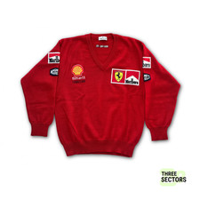 1990's Ferrari x Cerruti 1881 Team Issued V Neck Jumper Medium F1 Vintage picture