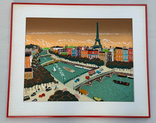 MAYBE MARC SVABIC? PARIS FRANCE SILKSCREEN COLORFUL FRENCH PARISIAN CITY SIGNED picture