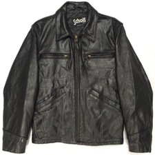 Schott 634 Leather Trucker Single Riders Jacket Blouson Men Size 38 Black Biker picture