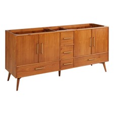 MCM Teak Vanity - 72x21.4x34 - 4 Doors w/soft close hinges - 5 Drawers picture
