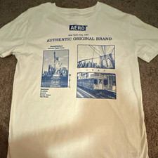 Aéropostale Men’s S White NYC Statue of Liberty Graphic Tee Crew Neck SS picture
