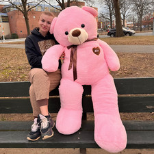 Giant 6FT Pink Teddy Bear – Soft Plush Oversized Stuffed Toy Gift for Her or Kid picture