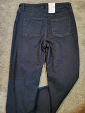 Women's Time & True High Rise Dark Straight Pull On Stretch Jeans Size M 8-10 picture