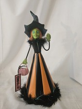 NEW Ghoulish Orange Metal Witch Figurine 13