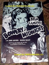 BELA LUGOSI - BOWERY AT MIDNIGHT MOVIE PRESSBOOK Vintage 1940s UnCut NOT FOLDED picture