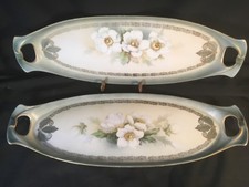 RS Prussia Pair of Matching Long Handled Dresser Trays c.1904-1910 Well Marked  picture