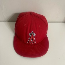 VTG Los Angeles Angels New Era Official Red Kids Baseball Cap Size 7 3/8 picture