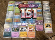Pokemon SV 151 Complete Starting Base Set (-EXs)  153/165 Cards C/UC Rare Holos picture