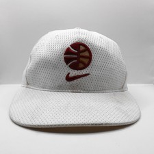 Vintage 1990’s Nike Basketball Embroidered Logo White Cap Hat picture