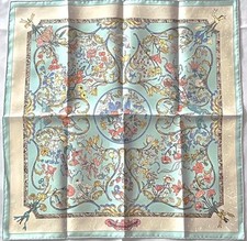 Hermes Pierres d'Orient et d'Occident Silk Scarf 45x45cm Blue Near Mint picture