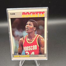 Fleer 1987-88 Akeem (Hakeem) Olajuwon #80 Houston Rockets NBA picture