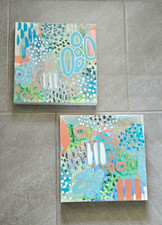 T. Wilkins Originals: Mixed Media Acrylic 12x12x1.5 in Stretched Canvas Abstract picture