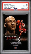 RARE 1998 Hoops #5 Michael Jordan Pump Up The Jam PSA 8 POP/125 picture